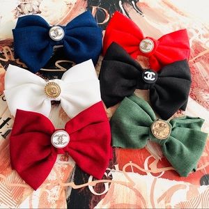 Hair Bows with Reworked Button